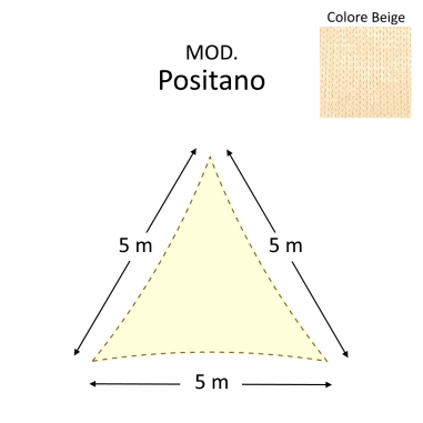 Vela ombreggiante tenda da sole telo Amalfi Positano TRIANGOLARE 3 5 m
