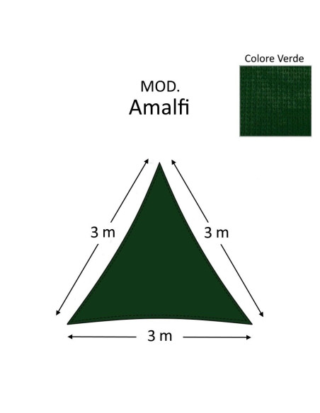 Vela ombreggiante tenda da sole telo Amalfi Positano TRIANGOLARE 3 5 m