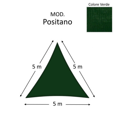 Vela ombreggiante tenda da sole telo Amalfi Positano TRIANGOLARE 3 5 m