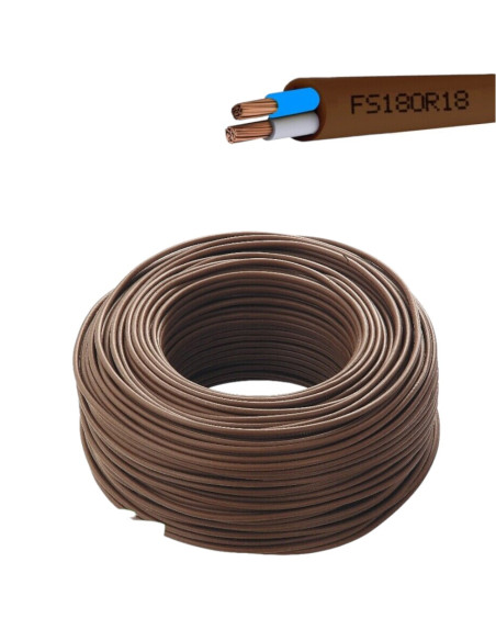 CAVO FILO ELETTRICO FS18OR18 300-500V BIPOLARE SENZA NEUTRO MARRONE 2x1 mm