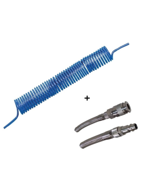 TUBO 6X4 ARIA COMPRESSA IN POLIURETANO CON CODOLO E RACCORDI