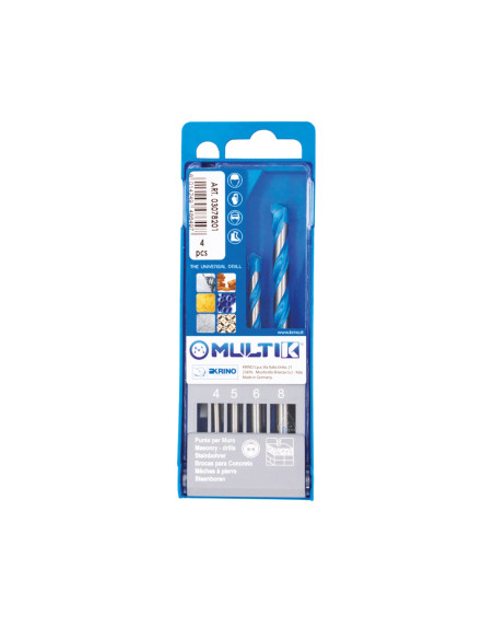 Assortimento punte Multik 4 pezzi 4-5-6-8 per il taglio di tutti i materiali