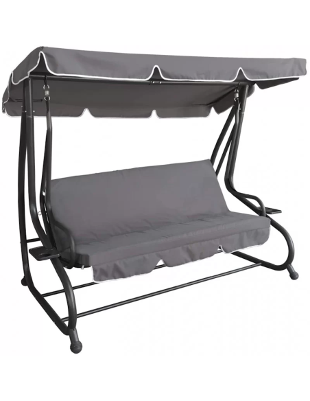 Xone Dondolo da giardino 3 posti Valencia Grigio 200x120x164 cm