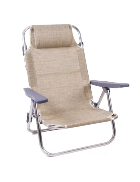 Xone Spiaggina mare beige in alluminio PRO 60 x 48,5 x 80 cm
