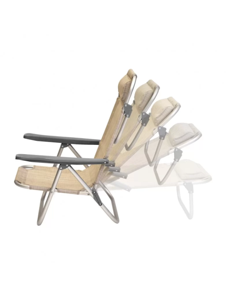 Xone Spiaggina mare beige in alluminio PRO 60 x 48,5 x 80 cm