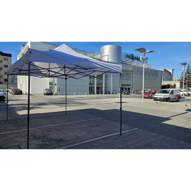 XONE Gazebo richiudibile Levante 3 x 4,5m Bianco Altezza regolabile
