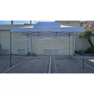 XONE Gazebo richiudibile Levante 3 x 4,5m Bianco Altezza regolabile
