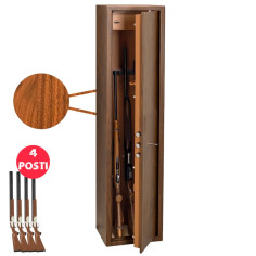 Armadio portafucili 4 POSTI UTILIA blindato effetto legno fuciliera + tesoretto