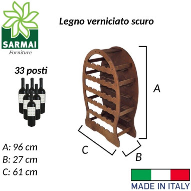 Cantinetta porta bottiglie vino arredamento cantina in legno verniciabile
