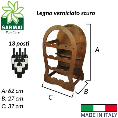 Cantinetta porta bottiglie vino arredamento cantina in legno verniciabile