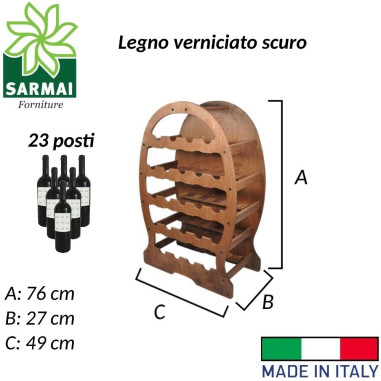 Cantinetta porta bottiglie vino arredamento cantina in legno verniciabile