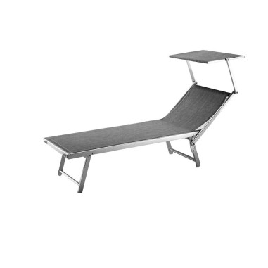 Lettino Prendisole Sdraio Alluminio Piscina Mare Spiaggia Giardino con parasole