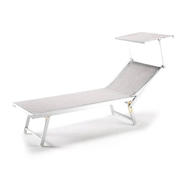 Lettino Prendisole Sdraio Alluminio Piscina Mare Spiaggia Giardino con parasole