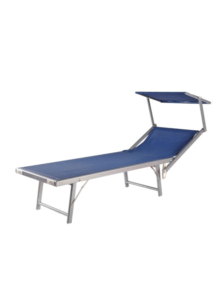 Lettino Prendisole Sdraio Alluminio Piscina Mare Spiaggia Giardino con parasole