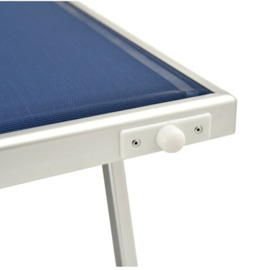 LETTINO MARE IN ALLUMINIO CON PARASOLE E CUSCINO 183CM TELO TEXILENE COLORE BLU