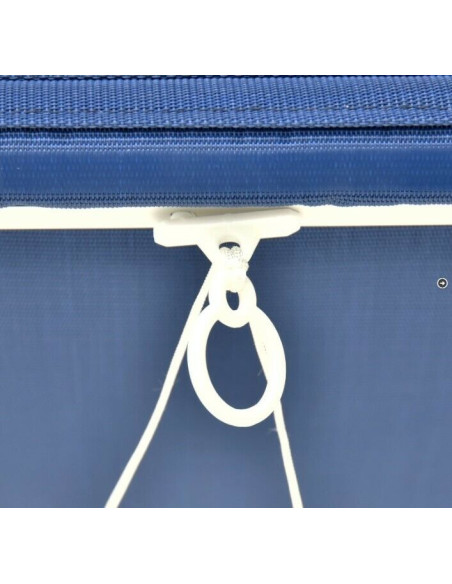 LETTINO MARE IN ALLUMINIO CON PARASOLE E CUSCINO 183CM TELO TEXILENE COLORE BLU