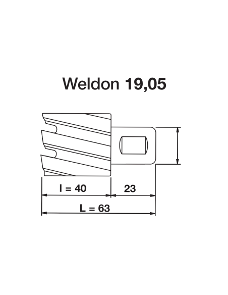 Krino fresa a carotare serie corta 40 mm attacco WELDON per metallo