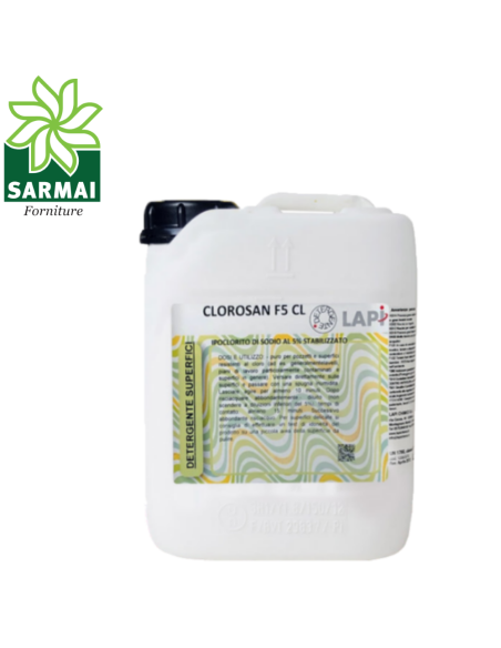 CLOROSAN F5 CL tanica 5 Lt sanificazione locali detergente igienizzante al cloro