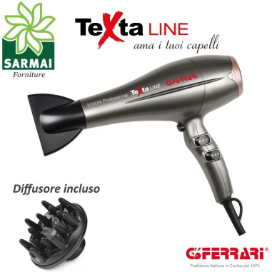 G3 FERRARI SPASSO ASCIUGACAPELLI PHON PROFESSIONALE 2000W AGLI IONI + DIFFUSORE