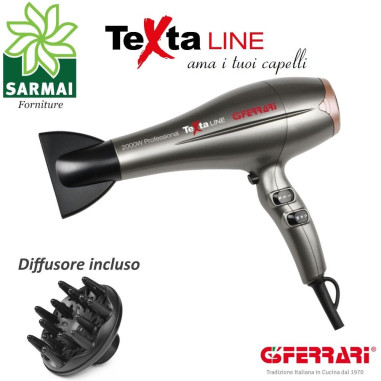 G3 FERRARI SPASSO ASCIUGACAPELLI PHON PROFESSIONALE 2000W AGLI IONI + DIFFUSORE