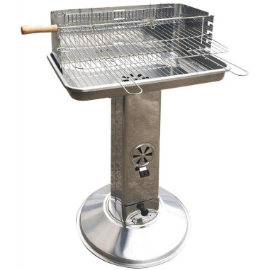 BARBECUE ARIZONA BBQ GIROARROSTO A CARBONE CARBONELLA IN ACCIAIO INOX 54x35 cm