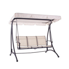 DONDOLO A 3 POSTI TRIO CON PARASOLE ORIENTABILE COLORE CREMA 198X118XH172 CM