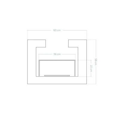 XONE Camino biocamino a bioetanolo a pavimento Nathan 78x25x58h cm nero o bianco