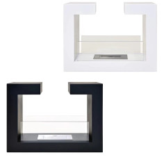 XONE Camino biocamino a bioetanolo a pavimento Nathan 78x25x58h cm nero o bianco