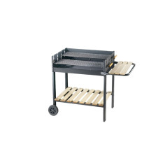 Barbecue a carbone con doppia griglia acciaio bbq grande 70 x 45 a carbonella