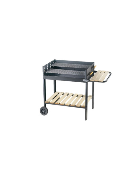 Barbecue a carbone con doppia griglia acciaio bbq grande 70 x 45 a carbonella