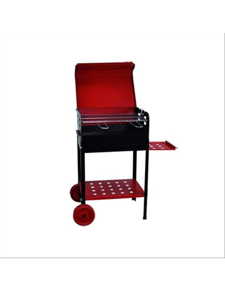 BARBECUE GRIGLIA A CARBONE BBQ COPERCHIO 2 RUOTE CARBONELLA GIARDINO 35x50xH80cm