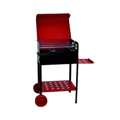 BARBECUE GRIGLIA A CARBONE BBQ COPERCHIO 2 RUOTE CARBONELLA GIARDINO 35x50xH80cm