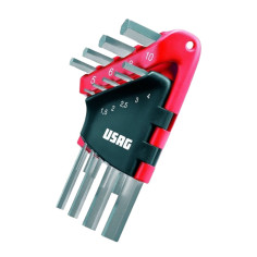 SERIE DI 9 CHIAVI MASCHIO ESAGONALE USAG 280 S9 AL CROMO VANADIO