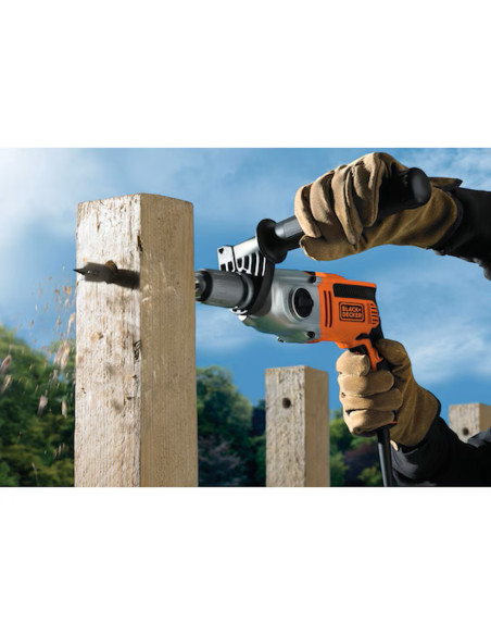 Black&Decker Trapano a percussione 910W a 2 velocità meccaniche in valigetta