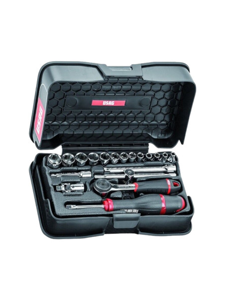 USAG 606 1/4 EA Assortimento 19 pezzi in cassetta ABS Chiavi a Bussola