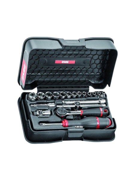 USAG 606 1/4 EA Assortimento 19 pezzi in cassetta ABS Chiavi a Bussola