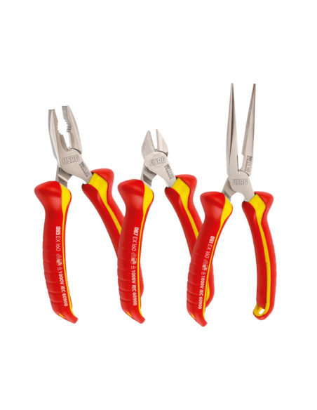 ASSORTIMENTO PINZE ISOLATE UNICERSALE A BECCHI DIRITTI TRONCHESE