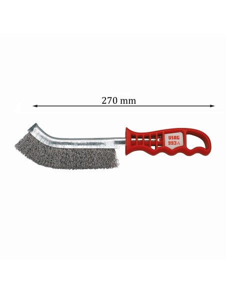 Spazzola curva con fili in acciaio 270mm sverniciare ruggine USAG 993A