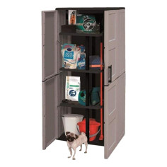 Armadio armadietto porta scope in resina 68x37x163 cm da esterno giardino garage