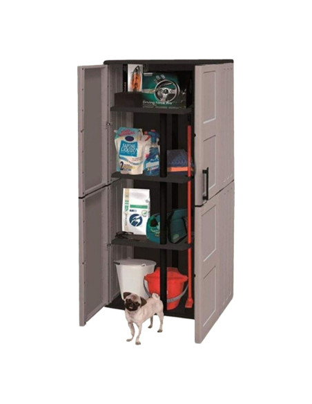 Armadio armadietto porta scope in resina 68x37x163 cm da esterno giardino garage