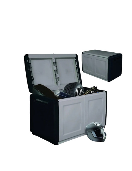 Baule cassapanca 2 posti portatutto 96x53x57 cm in resina giardino garage casa