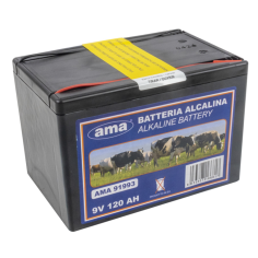 AMA Pila Alkalina per recinti elettrificati 9 V 120 AH 1,15 cm