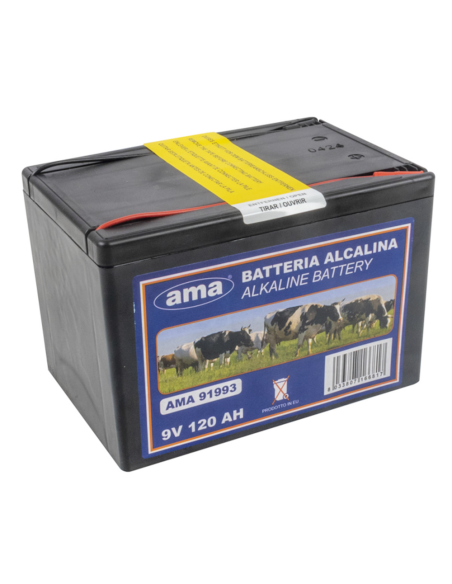 AMA Pila Alkalina per recinti elettrificati 9 V 120 AH 1,15 cm