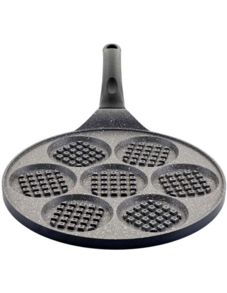 AETERNUM Teglia Padella Antiaderente Piastra per Waffle a 7 stampi Ø26