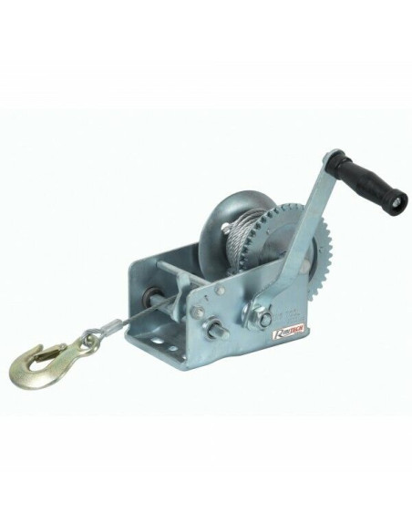 Verricello manuale paranco tiratutto max 2200 kg a mano cavo 10 metri