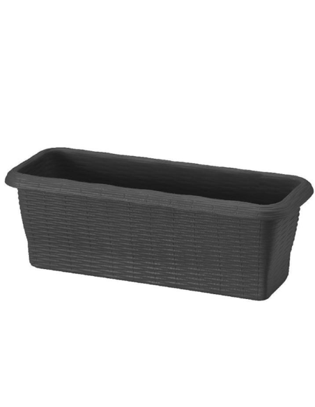 Fioriera vaso balconetta BAMA effetto paglia intrecciata con riserva d'acqua