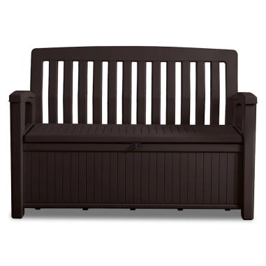 Keter Patio Bench panca baule cassapanca esterno in resina effetto legno Marrone