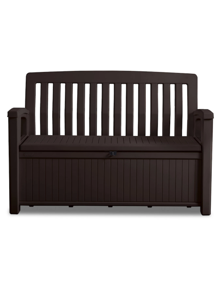 Keter Patio Bench panca baule cassapanca esterno in resina effetto legno Marrone