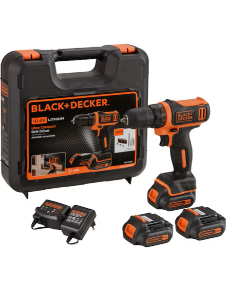 Black & Decker Trapano/Avvitatore 10.8V Litio in valigetta con doppia batteria