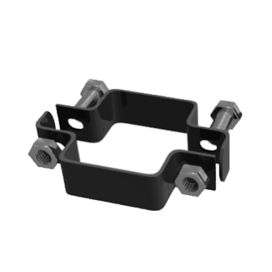 Staffa in metallo antracite per palo quadro 60x60 mm recinzione pannelli rigidi